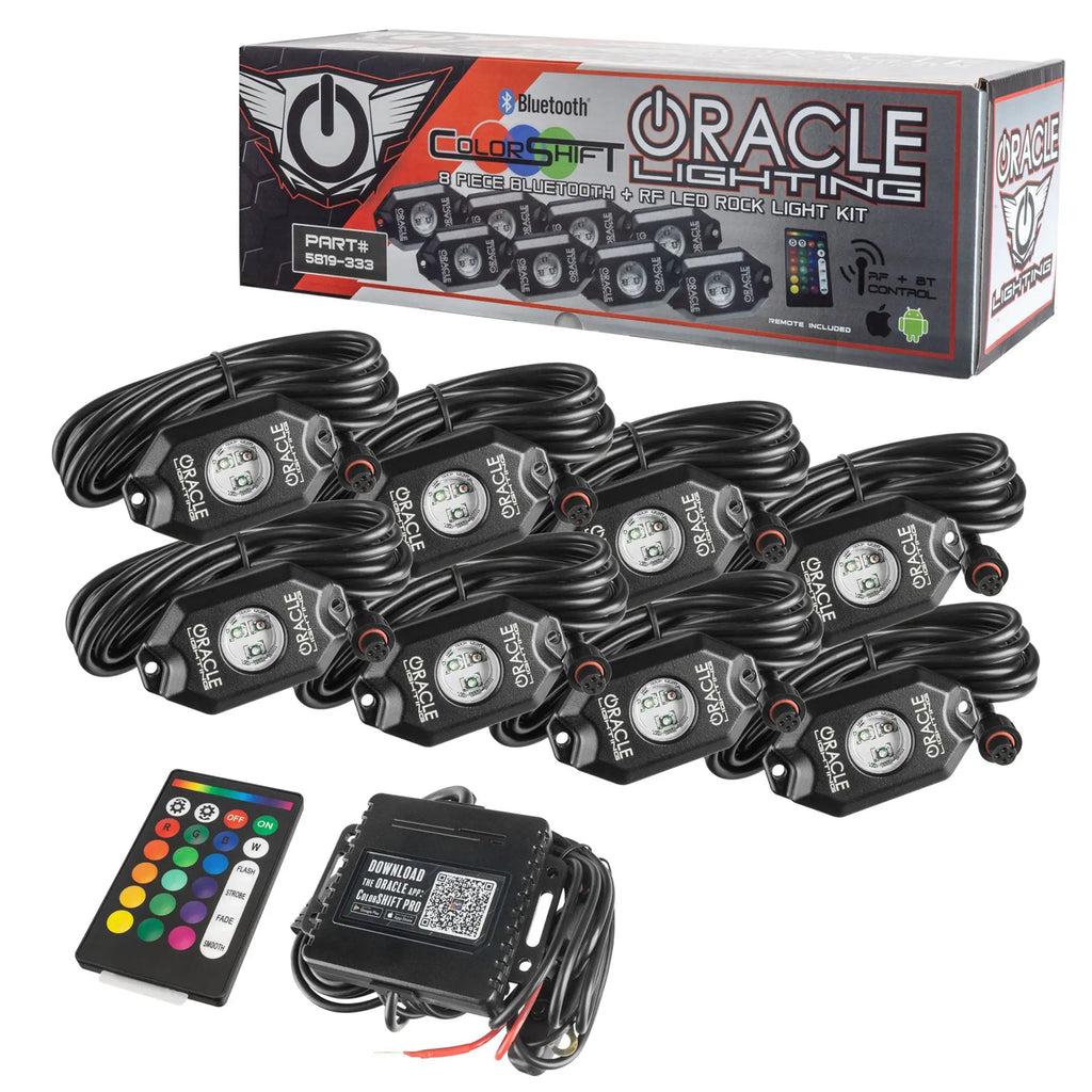 Bluetooth + RF ColorSHIFT Underbody Wheel Well Rock Light Kit - 8 PCS by Oracle Lighting
