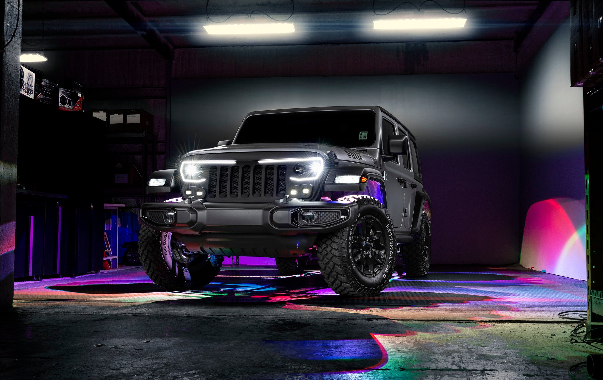 Bluetooth + RF ColorSHIFT Underbody Wheel Well Rock Light Kit - 8 PCS by Oracle Lighting