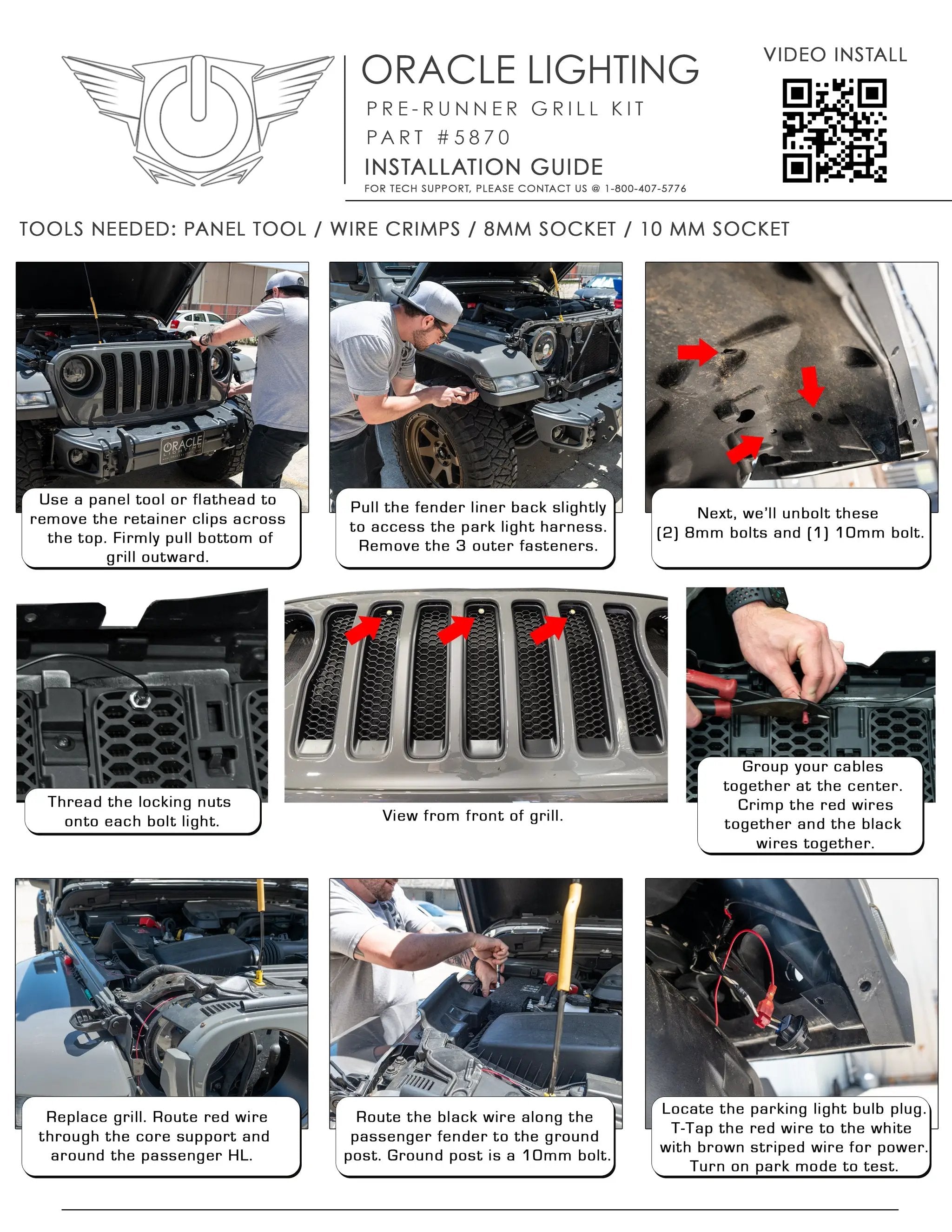 ORACLE Lighting Pre-Runner Style LED Grill Kit for Jeep Gladiator JT by Oracle Lighting