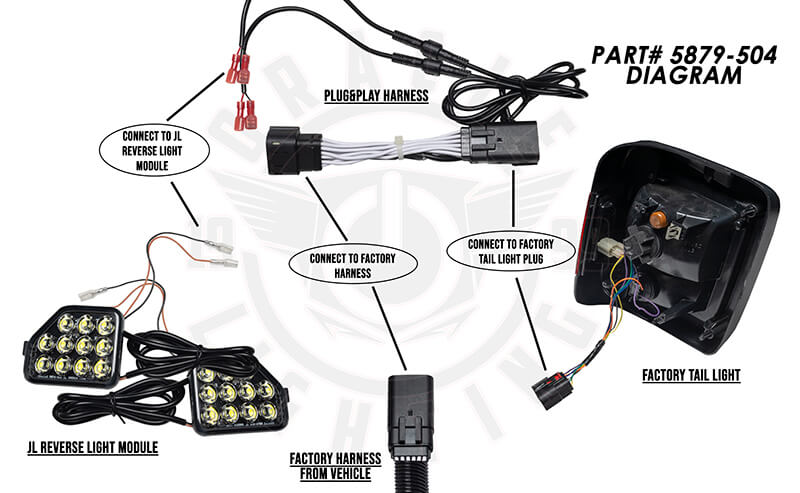 Plug & Play Wiring Adapter for Jeep Wrangler JL Reverse Lights by Oracle Lighting