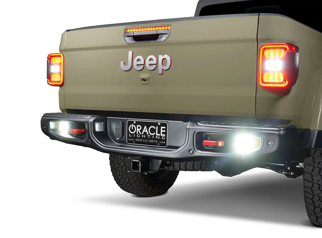 Rear Bumper LED Reverse Lights for Jeep Gladiator JT w/Plug & Play Harness by Oracle Lighting