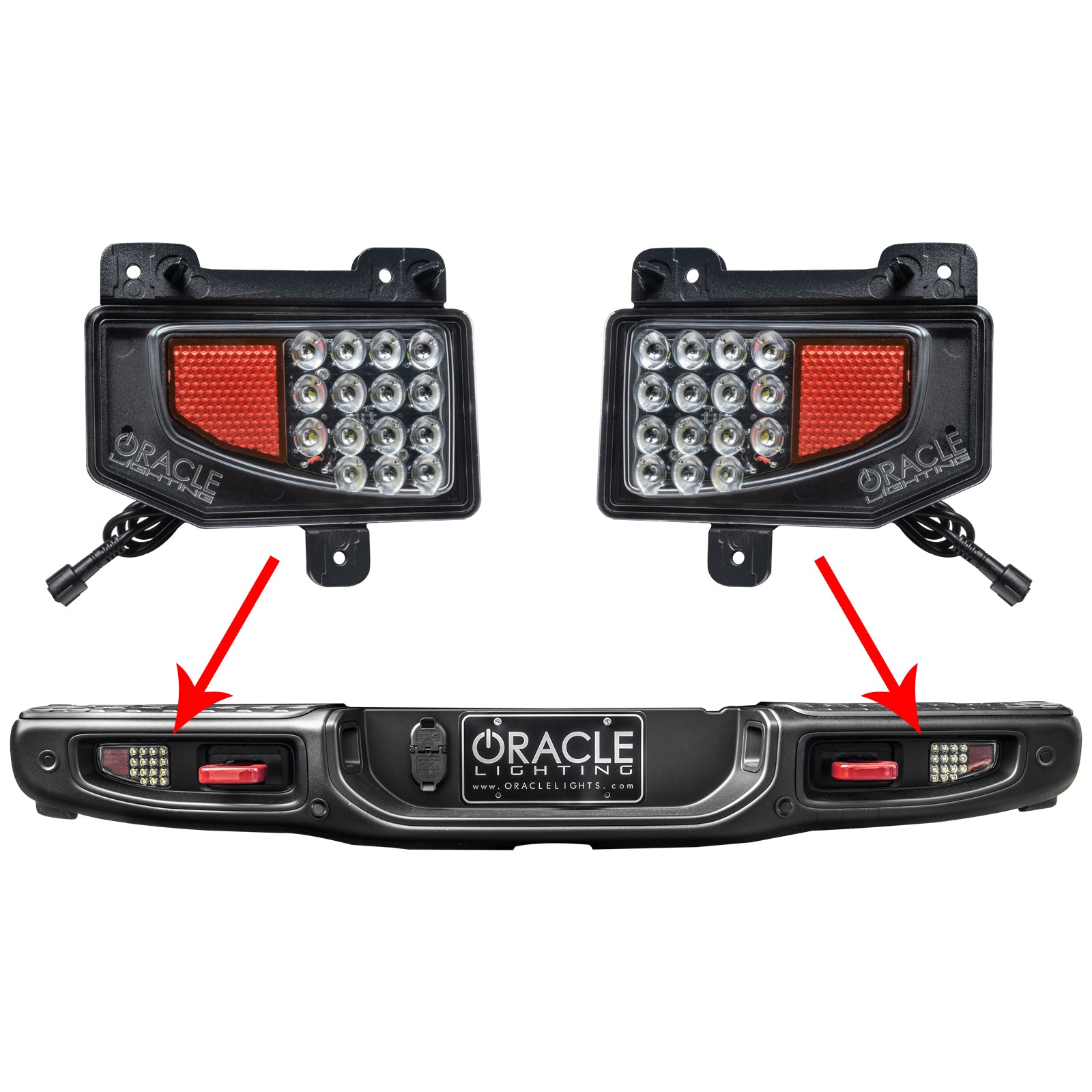 Rear Bumper LED Reverse Lights for Jeep Gladiator JT w/Plug & Play Harness by Oracle Lighting
