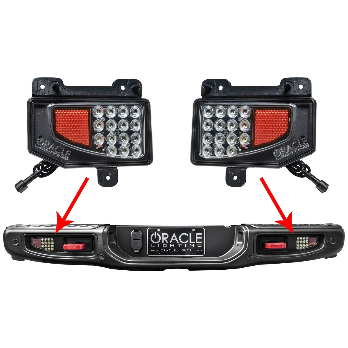 Rear Bumper LED Reverse Lights for Jeep Gladiator JT w/Plug & Play Harness by Oracle Lighting