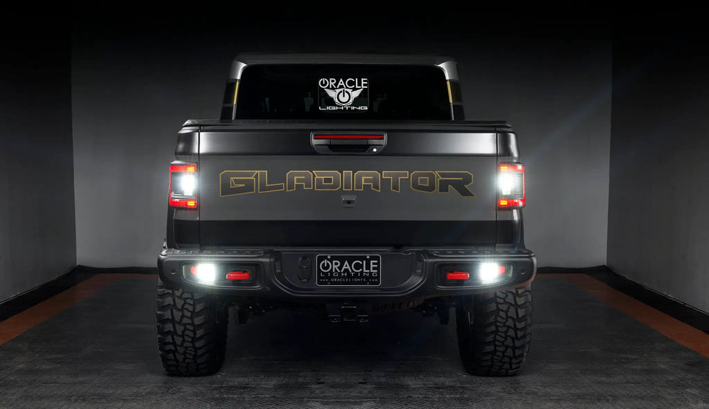 Rear Bumper LED Reverse Lights for Jeep Gladiator JT w/Plug & Play Harness by Oracle Lighting