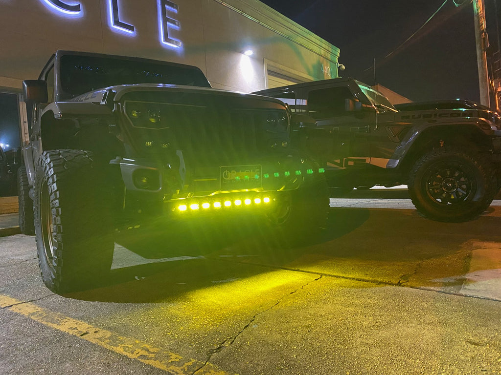 Skid Plate w/ Integrated LED Emitters -Jeep Wrangler JL/Gladiator JT-Yellow Lens by Oracle Lighting