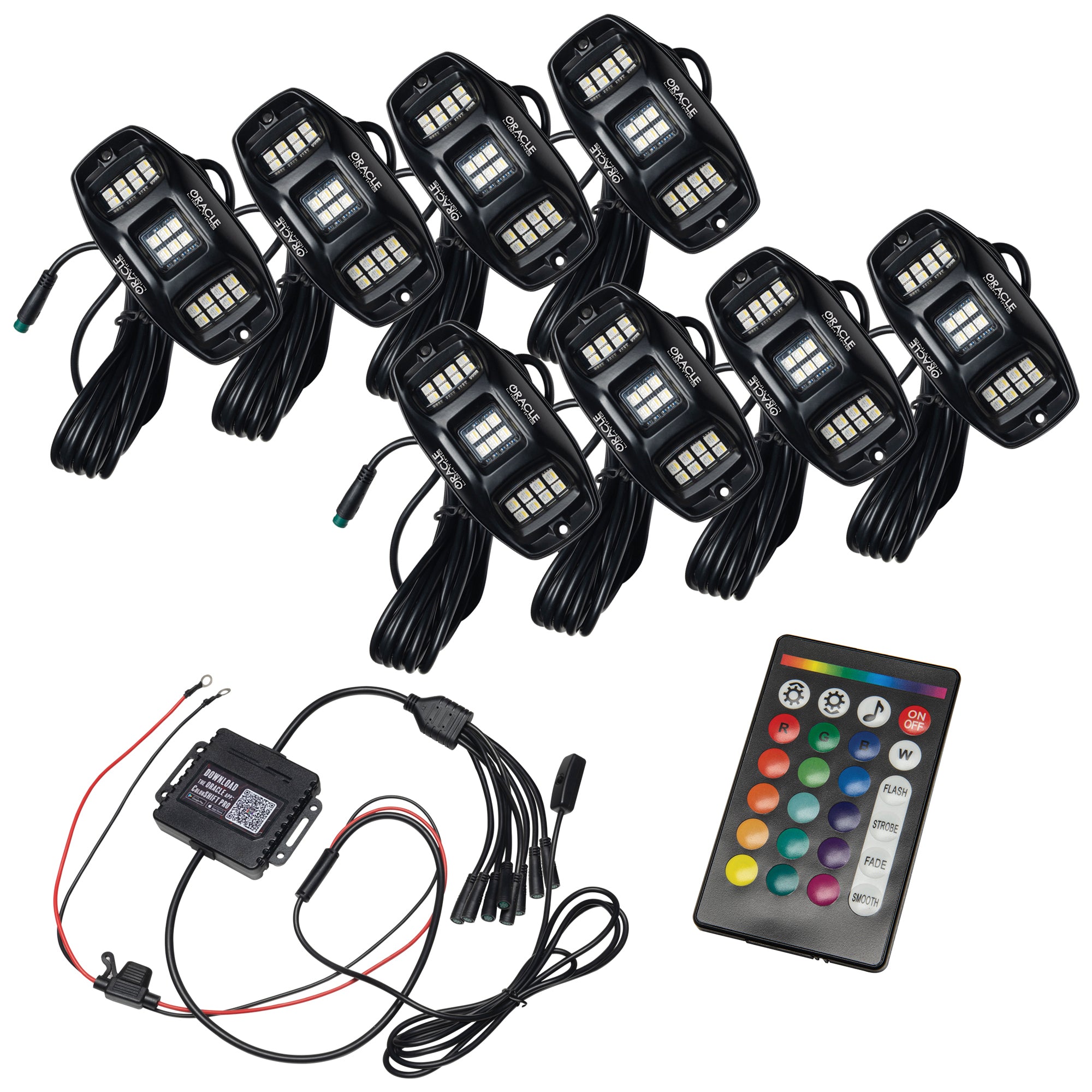 ORACLE Lighting ColorSHIFT RGB+W Underbody Wheel Well Rock Light Kit (8 PCS) by Oracle Lighting
