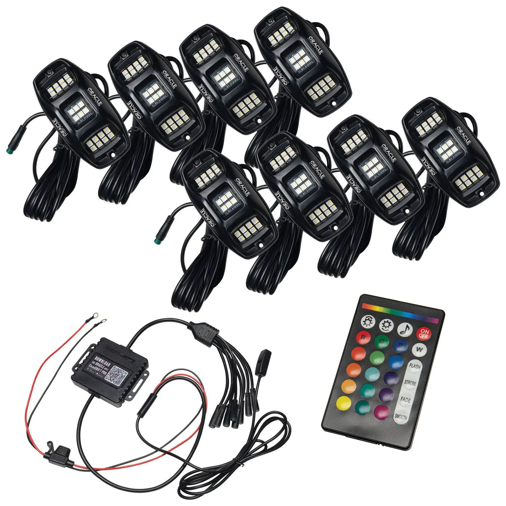 ORACLE Lighting ColorSHIFT RGB+W Underbody Wheel Well Rock Light Kit (8 PCS) by Oracle Lighting