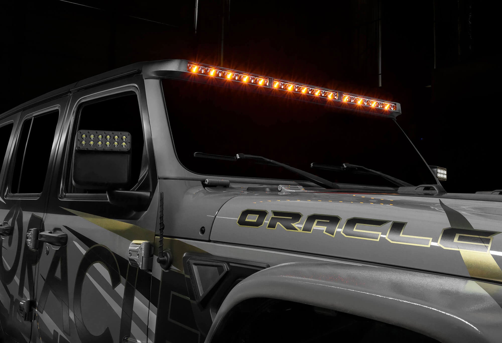 Integrated Windshield Roof LED Light Bar System for Wrangler JL / Gladiator JT by Oracle Lighting