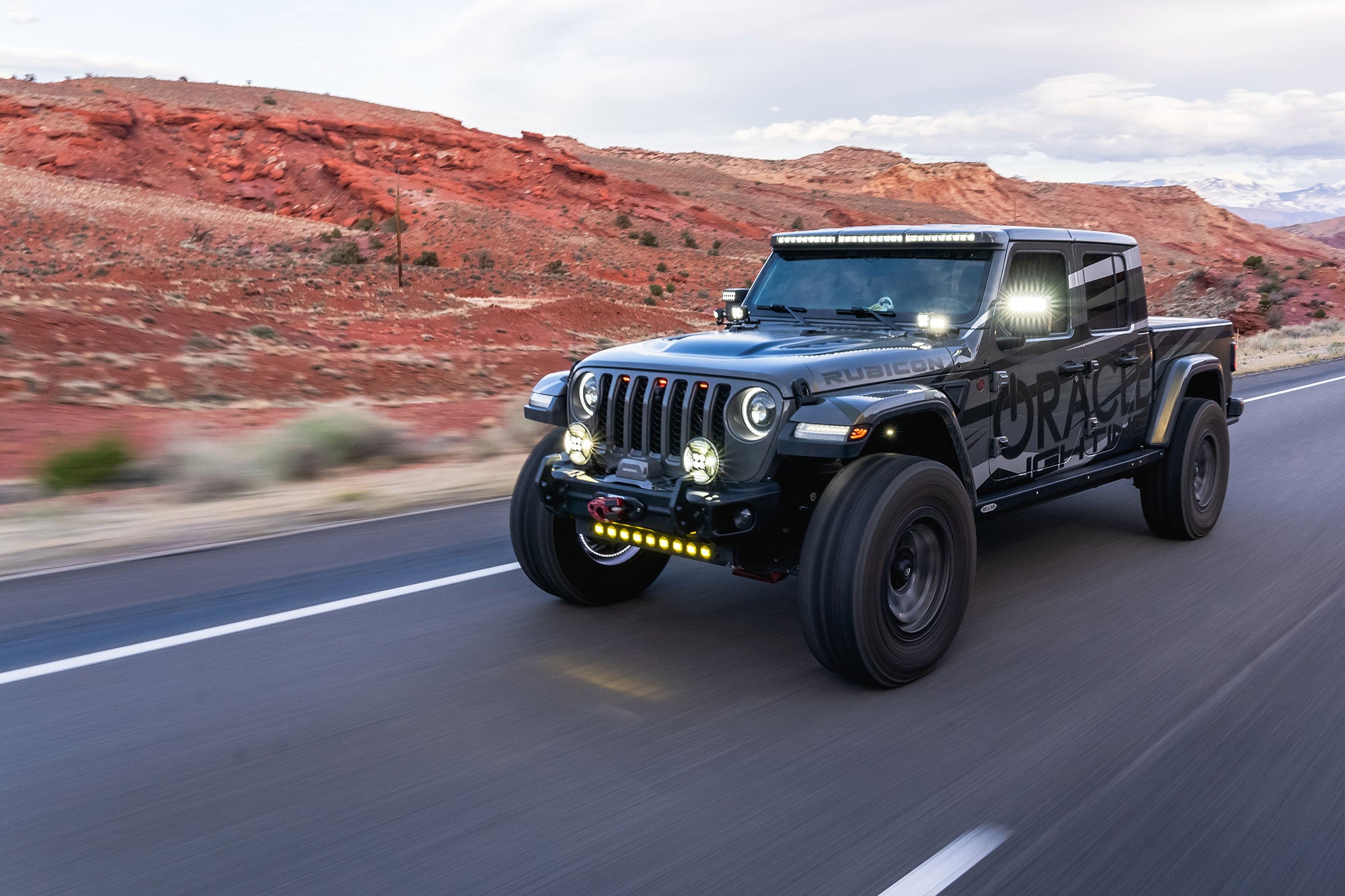 Integrated Windshield Roof LED Light Bar System for Wrangler JL / Gladiator JT by Oracle Lighting