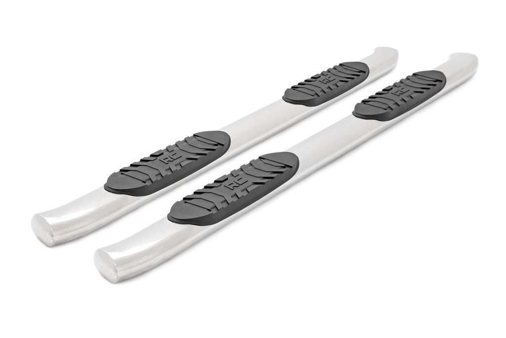 Oval Nerf Steps | Stainless | Crew Cab | DEF Tank | Chevy/GMC 1500/2500HD/3500HD (07-19 & Classic) by Rough Country