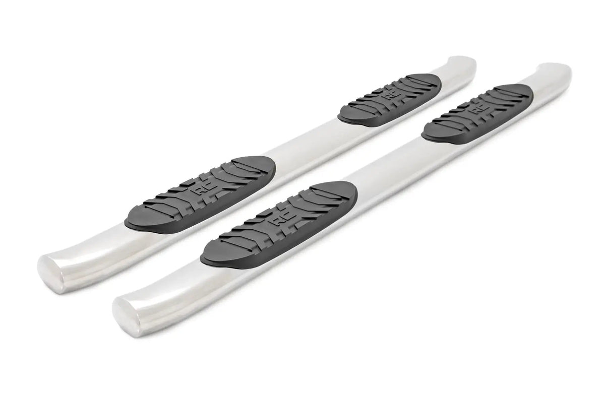 Oval Nerf Steps | Stainless | Crew Cab | DEF Tank | Chevy/GMC 1500/2500HD/3500HD (07-19 & Classic) by Rough Country