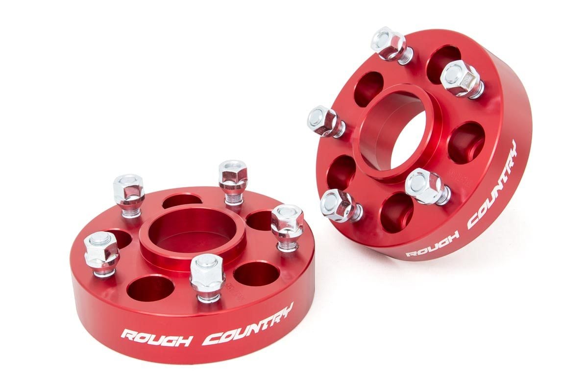 1.5 Inch Wheel Adapters | 5x4.5 to 5x5 | Red | Jeep Cherokee XJ/Comanche MJ/Wrangler TJ by Rough Country