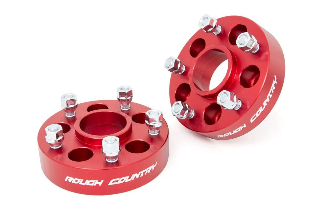 1.5 Inch Wheel Adapters | 5x4.5 to 5x5 | Red | Jeep Cherokee XJ/Comanche MJ/Wrangler TJ by Rough Country