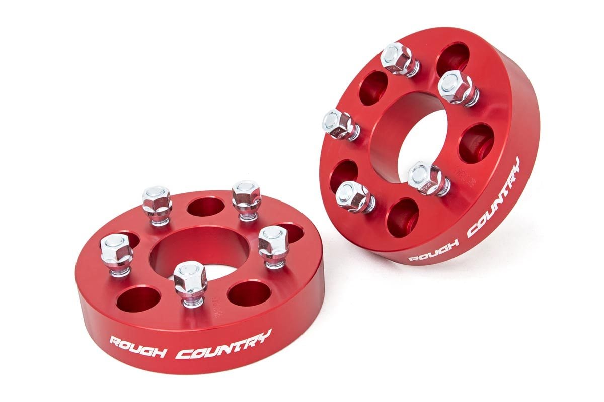 1.5 Inch Wheel Adapters | 5x5 to 5x4.5 | Red | Jeep Wrangler JK/Wrangler Unlimited (07-18) by Rough Country