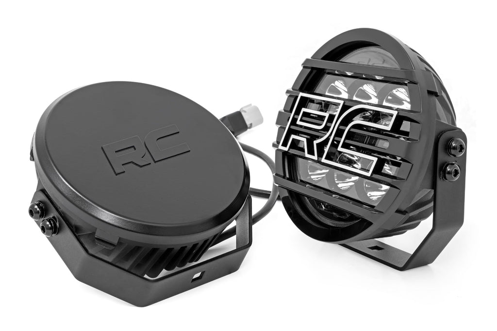 Black Series Halo LED Light Pair | White/Amber DRL | 6.5 Inch | Round by Rough Country