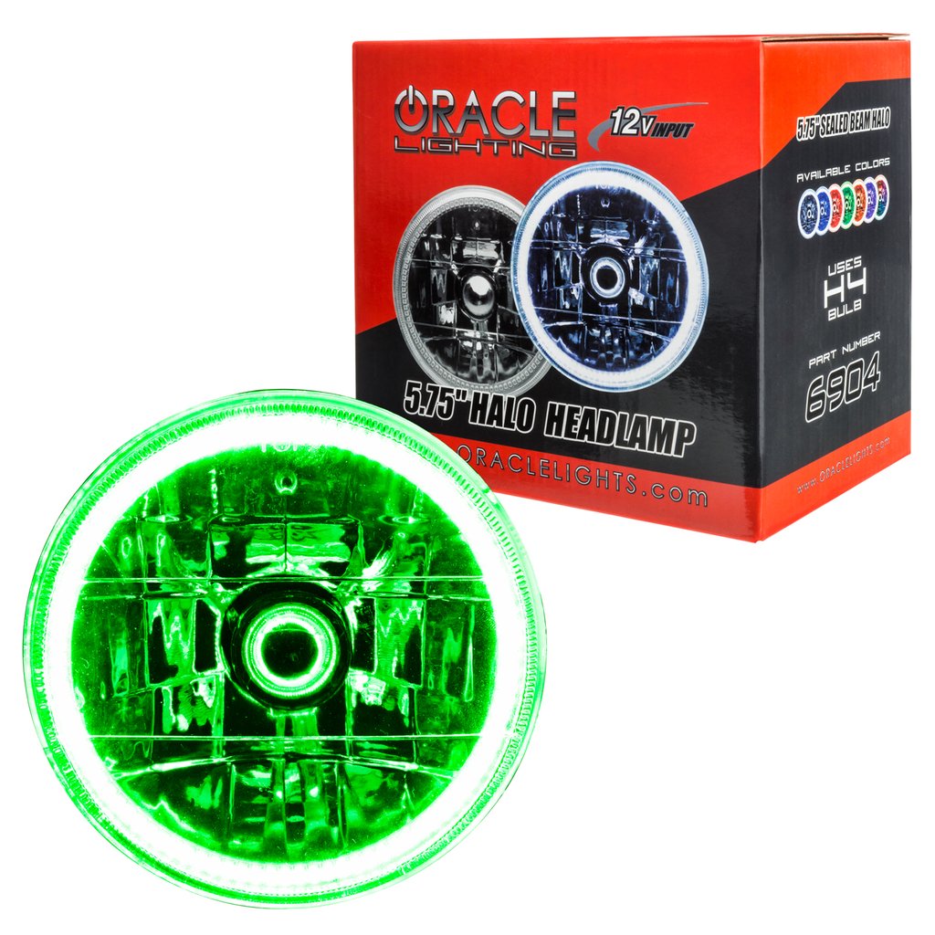 ORACLE Lighting Pre-Installed Lights 5.75 IN. Sealed Beam - Green Halo by Oracle Lighting