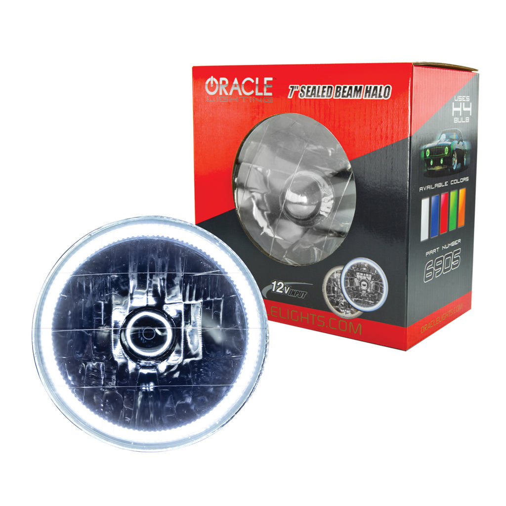 ORACLE Lighting Pre-Installed Lights 7 IN. Sealed Beam - White Halo by Oracle Lighting
