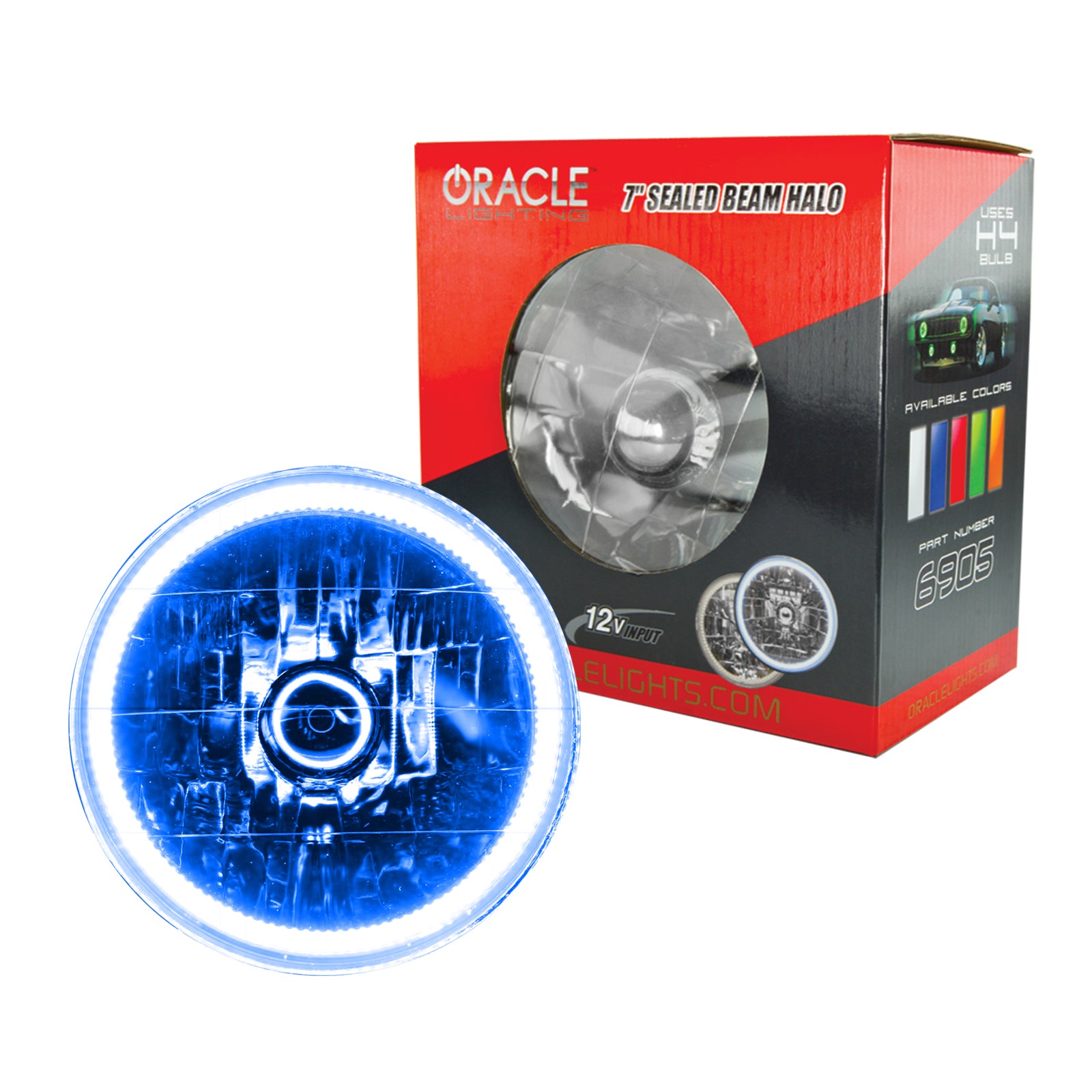 Pre-Installed Lights 7 IN. Sealed Beam - Blue Halo by Oracle Lighting