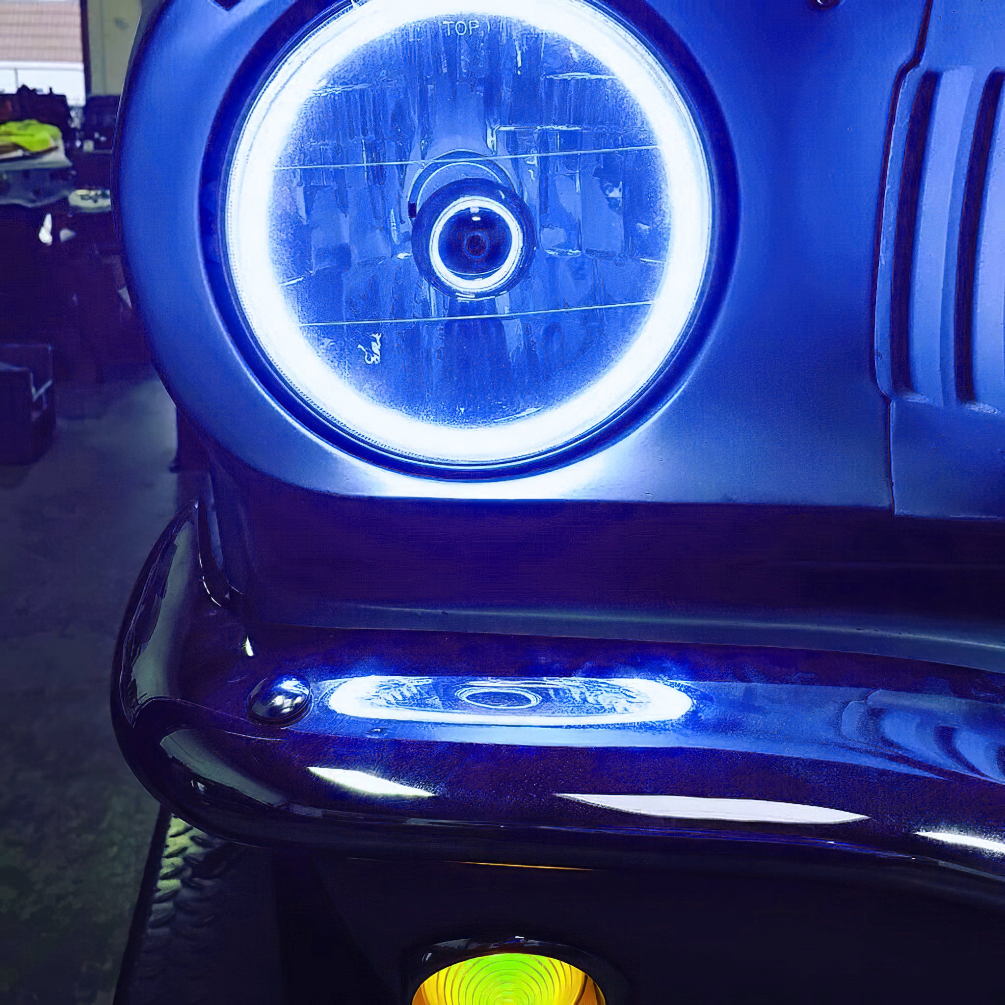 Pre-Installed Lights 7 IN. Sealed Beam - Blue Halo by Oracle Lighting