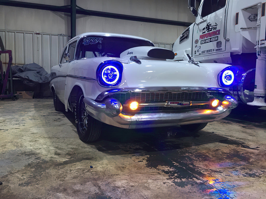 Pre-Installed Lights 7 IN. Sealed Beam - Blue Halo by Oracle Lighting