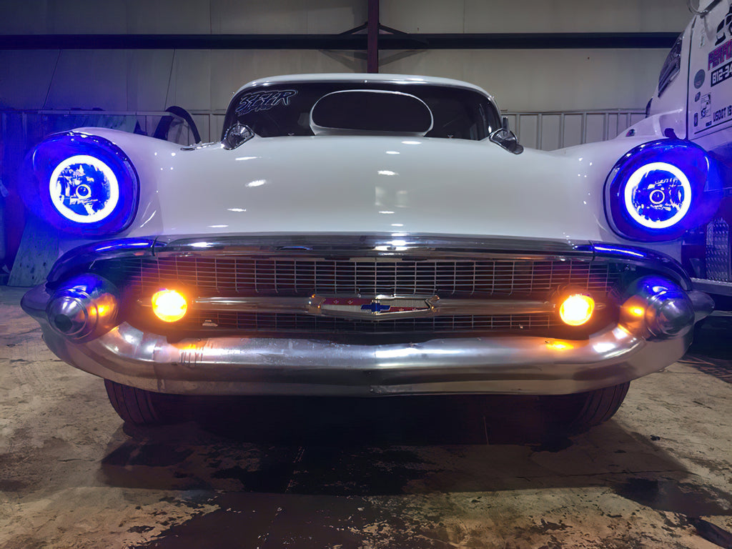 Pre-Installed Lights 7 IN. Sealed Beam - Blue Halo by Oracle Lighting