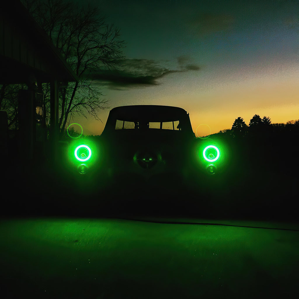 Pre-Installed Lights 7 IN. Sealed Beam - Red Halo by Oracle Lighting
