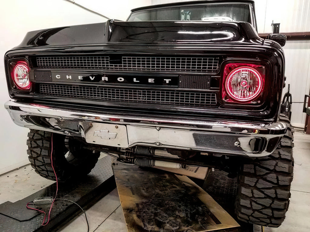 Pre-Installed Lights 7 IN. Sealed Beam - Red Halo by Oracle Lighting