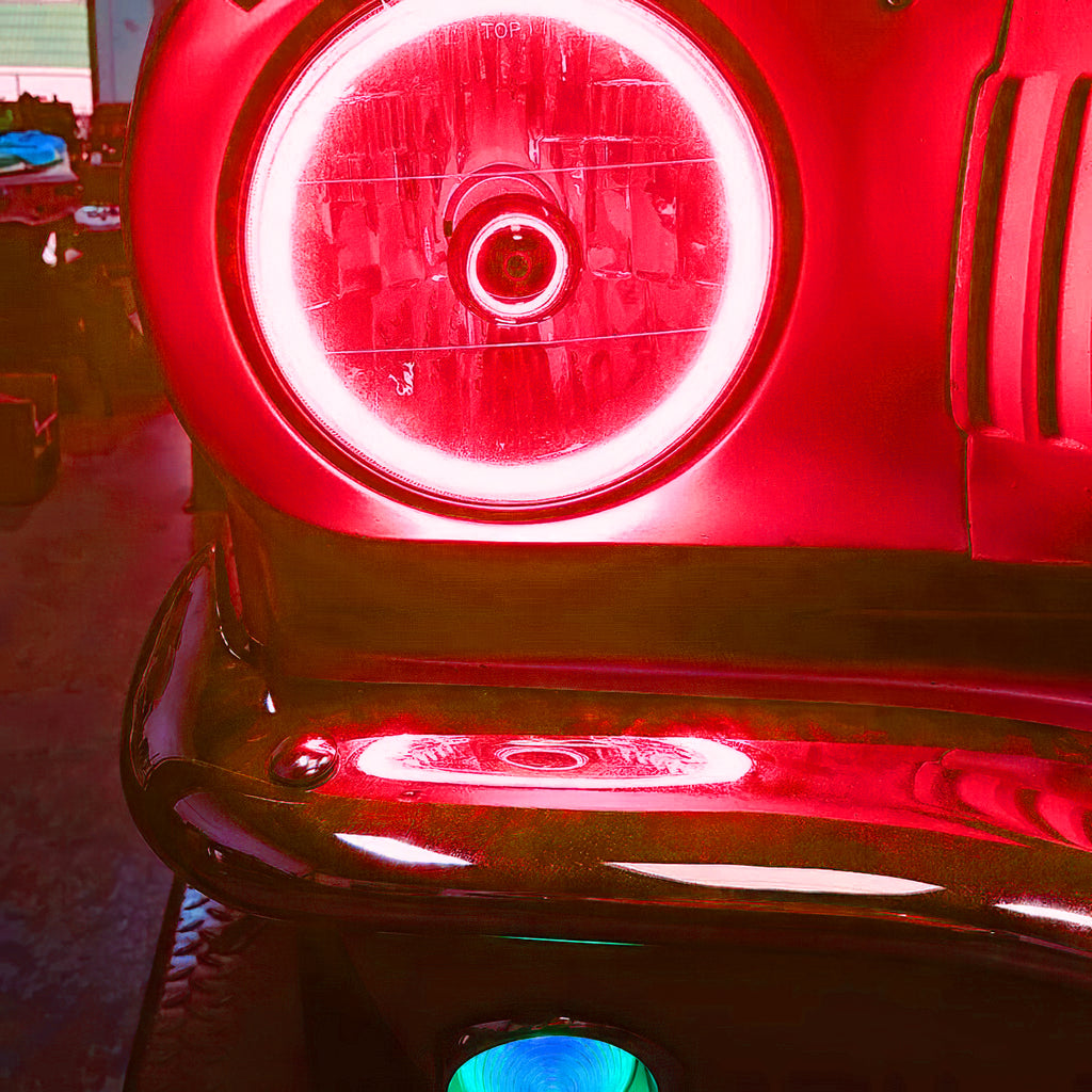 Pre-Installed Lights 7 IN. Sealed Beam - Red Halo by Oracle Lighting