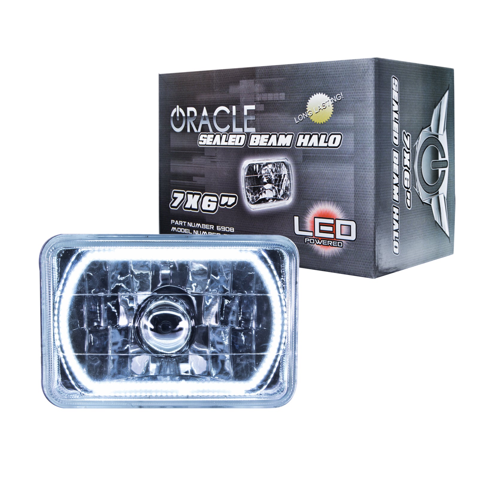 ORACLE Lighting Pre-Installed Lights 7x6 IN. Sealed Beam - White Halo by Oracle Lighting