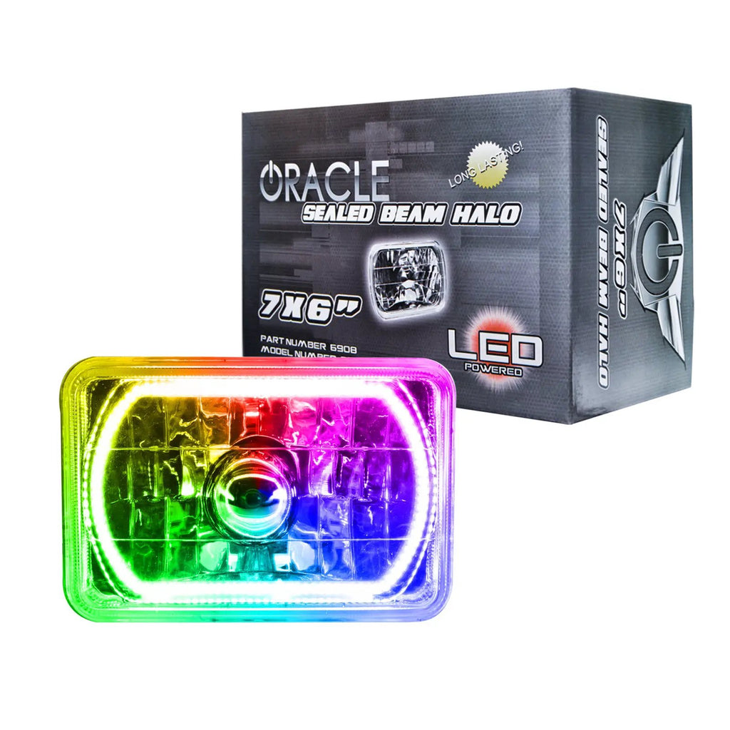 Pre-Installed Lights 7x6 IN. Sealed Beam - ColorSHIFT(r) Halo by Oracle Lighting