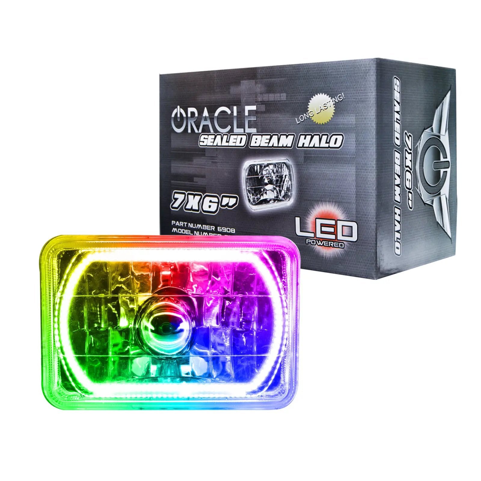 Pre-Installed Lights 7x6 IN. Sealed Beam - ColorSHIFT(r) Halo by Oracle Lighting