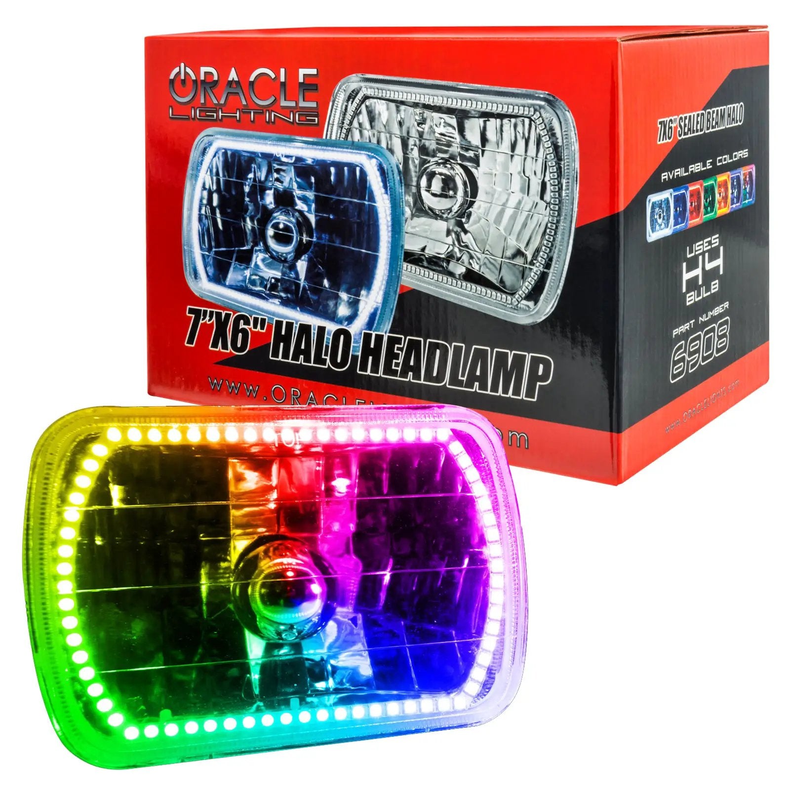 Pre-Installed Lights 7x6 IN. Sealed Beam - ColorSHIFT(r) Halo by Oracle Lighting