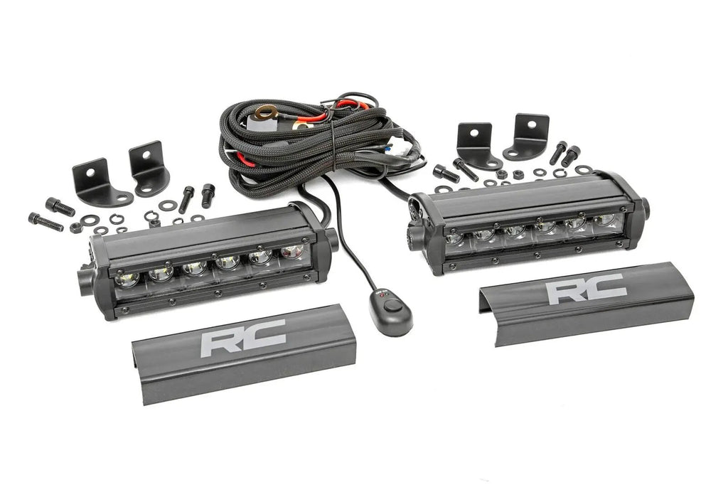 6 Inch Black Series LED Light Bar | Single Row | Pair by Rough Country