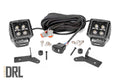 LED Light Kit | Hinge Mount | 2" Black Pair | Amber DRL | Jeep Gladiator JT/Wrangler JL (18-26) by Rough Country
