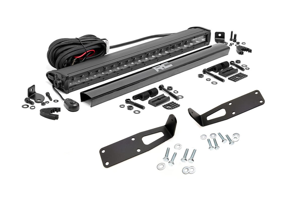 LED Light Kit | Bumper Mount | 20" Black Single Row | Ram 2500 (03-18)/3500 (03-18) by Rough Country