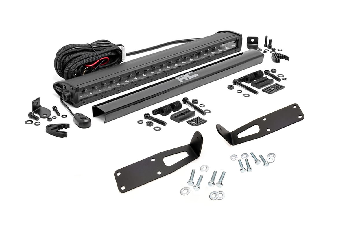 LED Light Kit | Bumper Mount | 20" Black Single Row | Ram 2500 (03-18)/3500 (03-18) by Rough Country