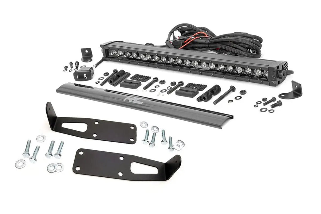 LED Light Kit | Bumper Mount | 20" Black Single Row | White DRL | Ram 2500 (03-18)/3500 (03-18) by Rough Country