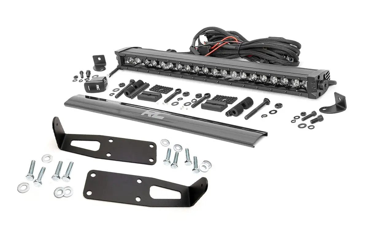 LED Light Kit | Bumper Mount | 20" Black Single Row | White DRL | Ram 2500 (03-18)/3500 (03-18) by Rough Country