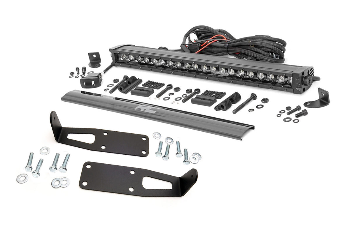 LED Light Kit | Bumper Mount | 20" Black Single Row | White DRL | Ram 2500 (03-18)/3500 (03-18) by Rough Country