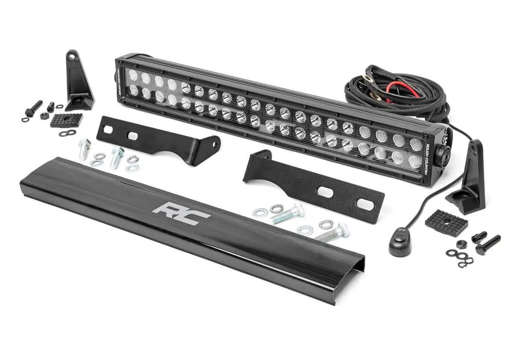 LED Light Kit | Bumper Mount | 20" Black Dual Row | Jeep Grand Cherokee WK2 (11-20) by Rough Country