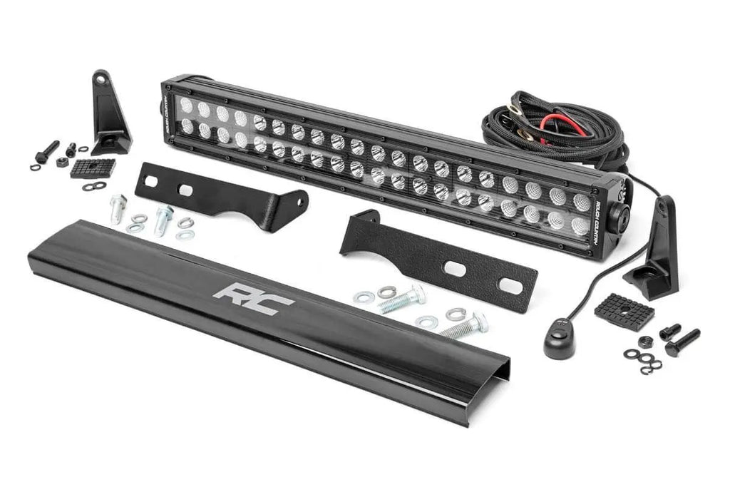 LED Light Kit | Bumper Mount | 20" Black Dual Row | Jeep Grand Cherokee WK2 (11-20) by Rough Country
