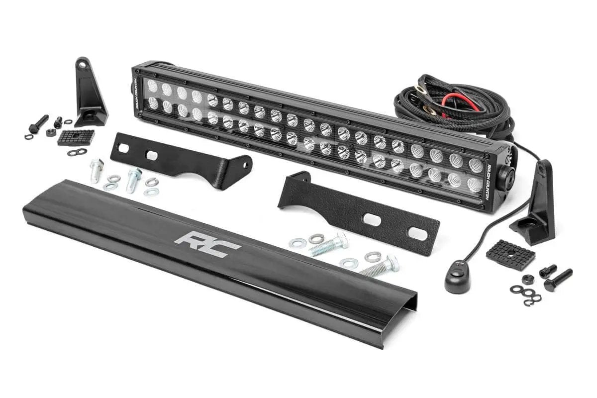 LED Light Kit | Bumper Mount | 20" Black Dual Row | Jeep Grand Cherokee WK2 (11-20) by Rough Country