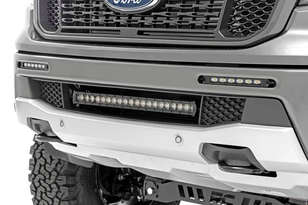 LED Light Kit | Bumper Mount | 6" Black Slimline Pair | Ford Ranger (19-23) by Rough Country