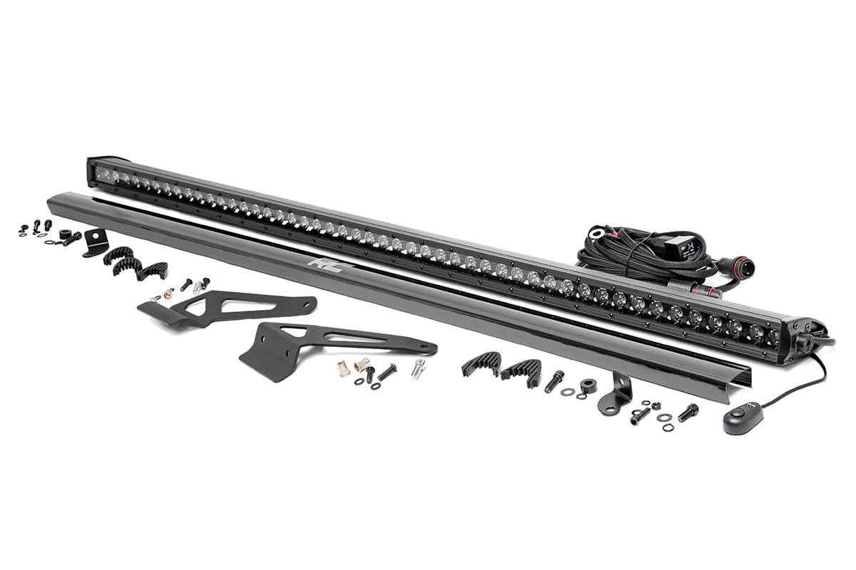 LED Light | Windhshield | 50" Blk Single Row | Can-Am Defender HD 5/HD 8/HD 9/HD 10 by Rough Country