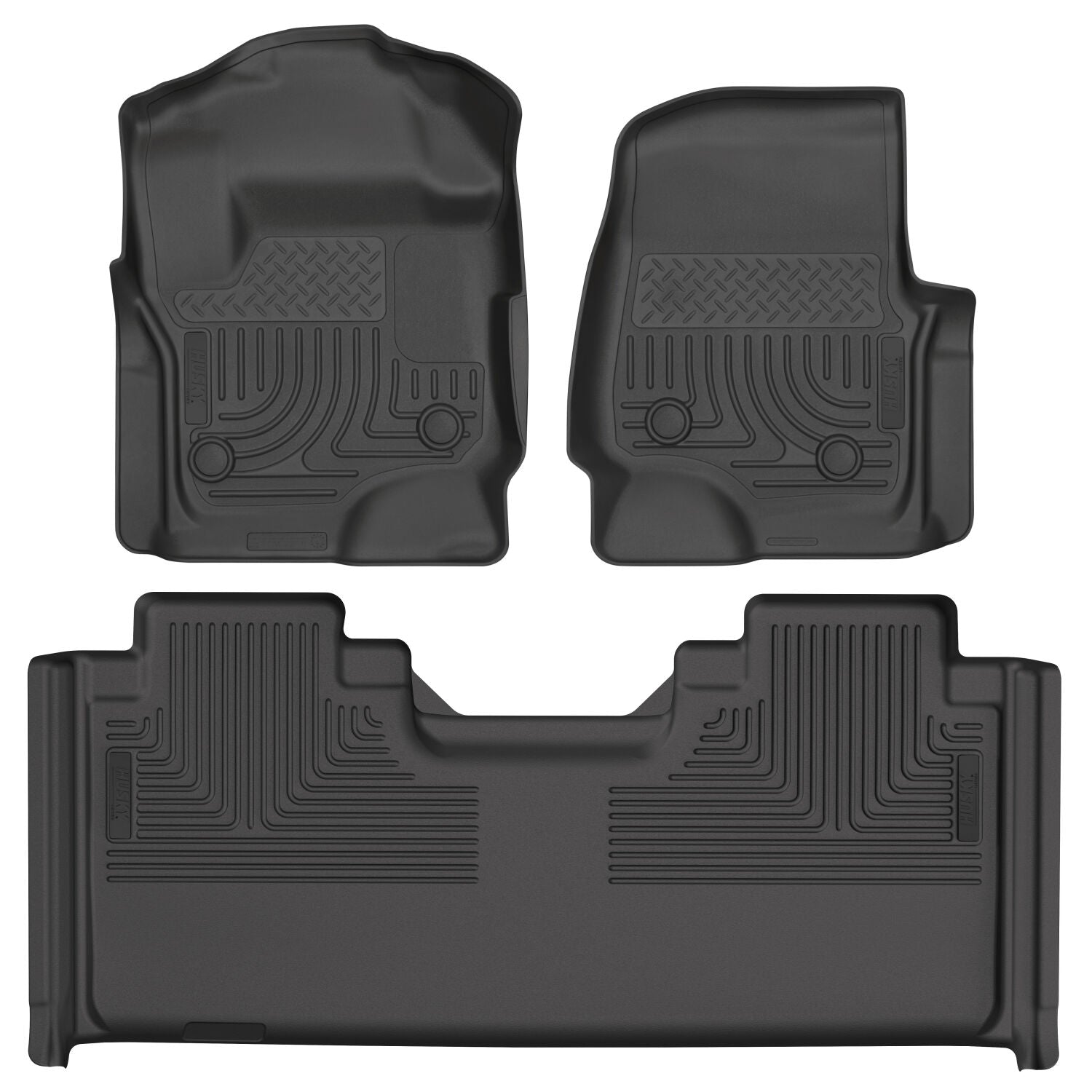 Weatherbeater Front And Second Seat Floor Liner Set; Black 93651 by Husky Liners
