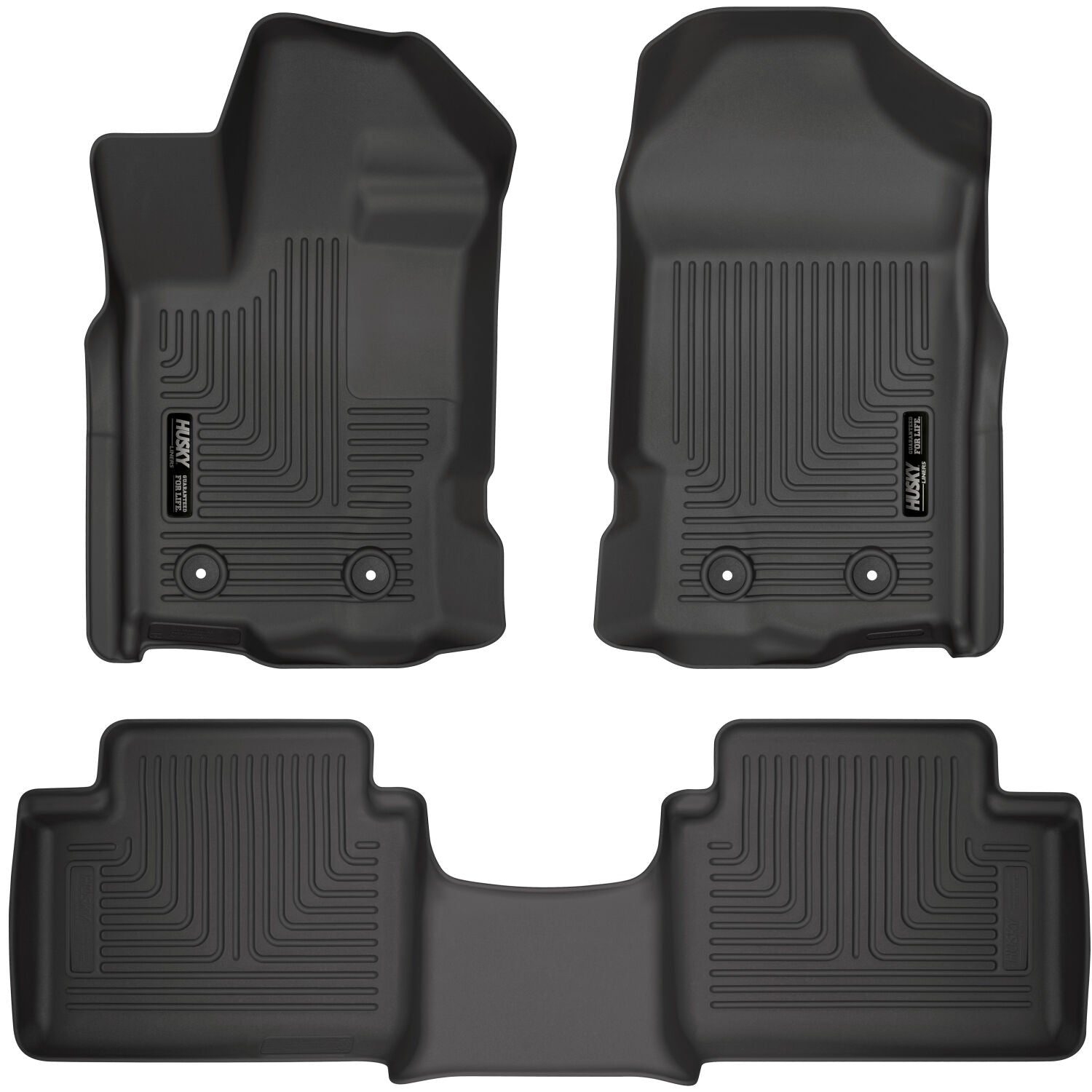 Weatherbeater Front And Second Seat Floor Liner Set; Black 93801 by Husky Liners