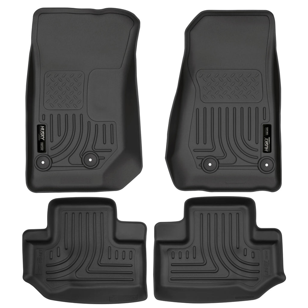 Weatherbeater Front And Second Seat Floor Liner Set; Black 93951 by Husky Liners