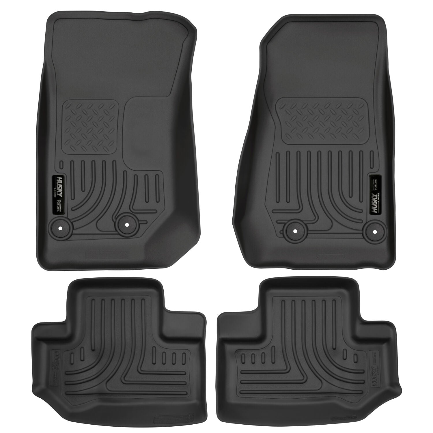 Weatherbeater Front And Second Seat Floor Liner Set; Black 93951 by Husky Liners