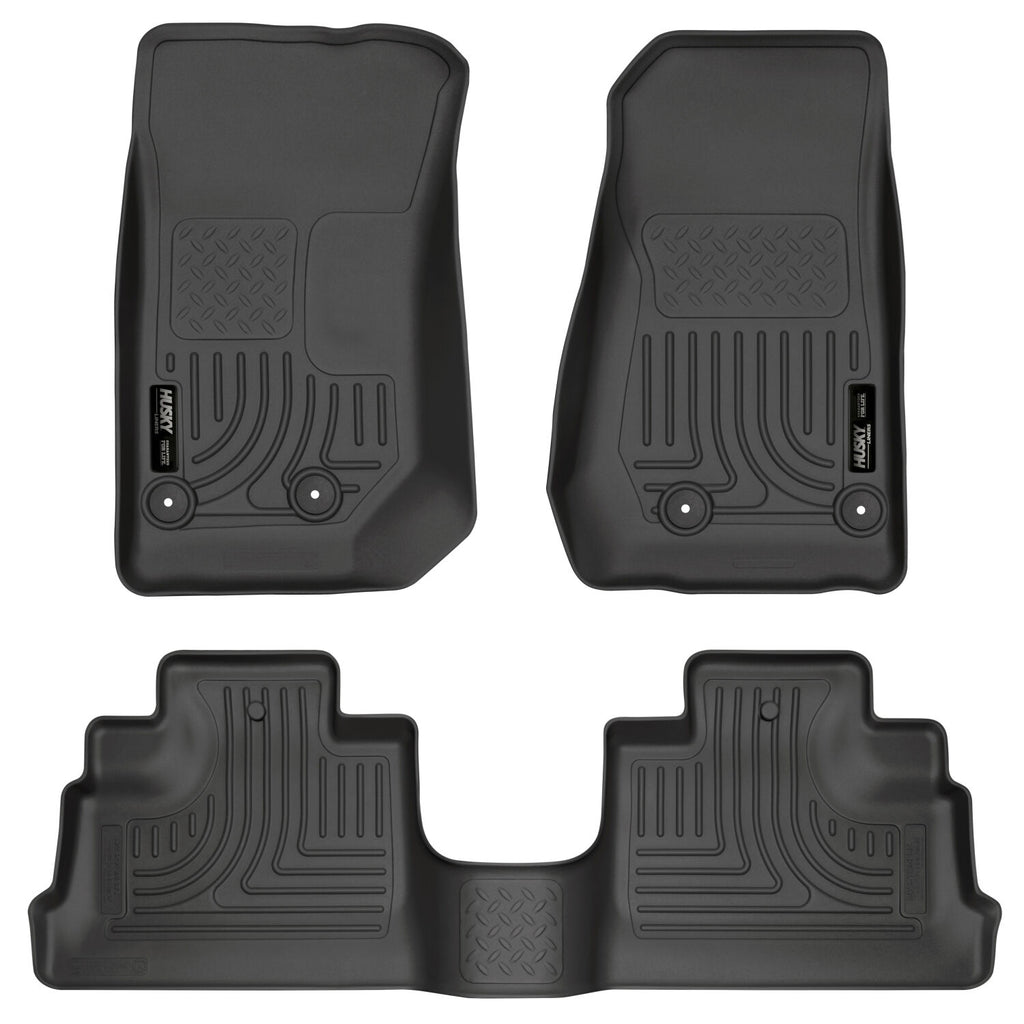 Weatherbeater Front And Second Seat Floor Liner Set; Black 93971 by Husky Liners
