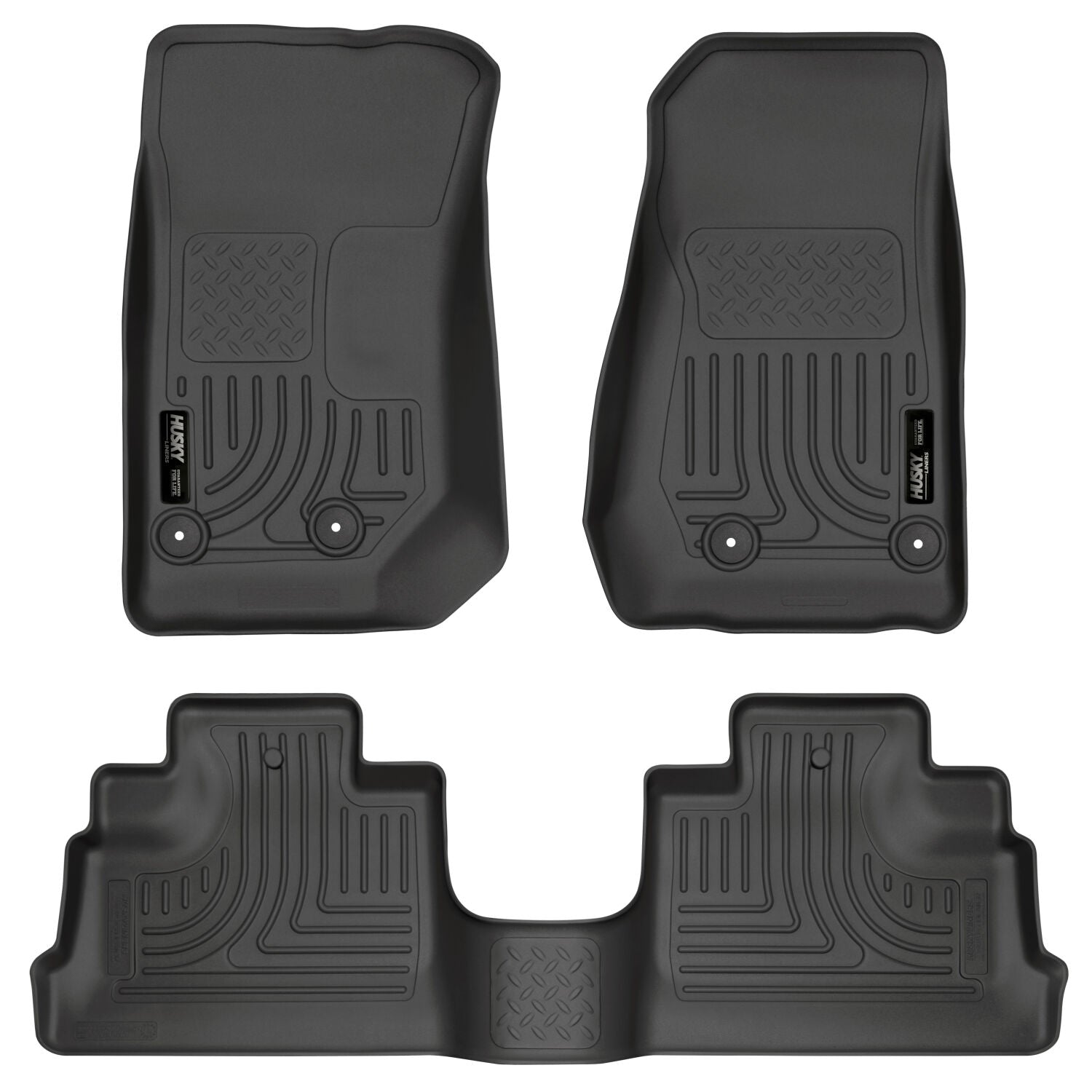 Weatherbeater Front And Second Seat Floor Liner Set; Black 93971 by Husky Liners